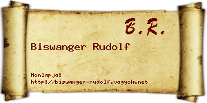 Biswanger Rudolf névjegykártya